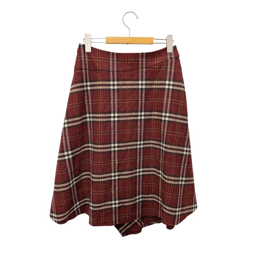 エムズグレイシー チェック柄 ラップ 417607 スカート 40 レッド  