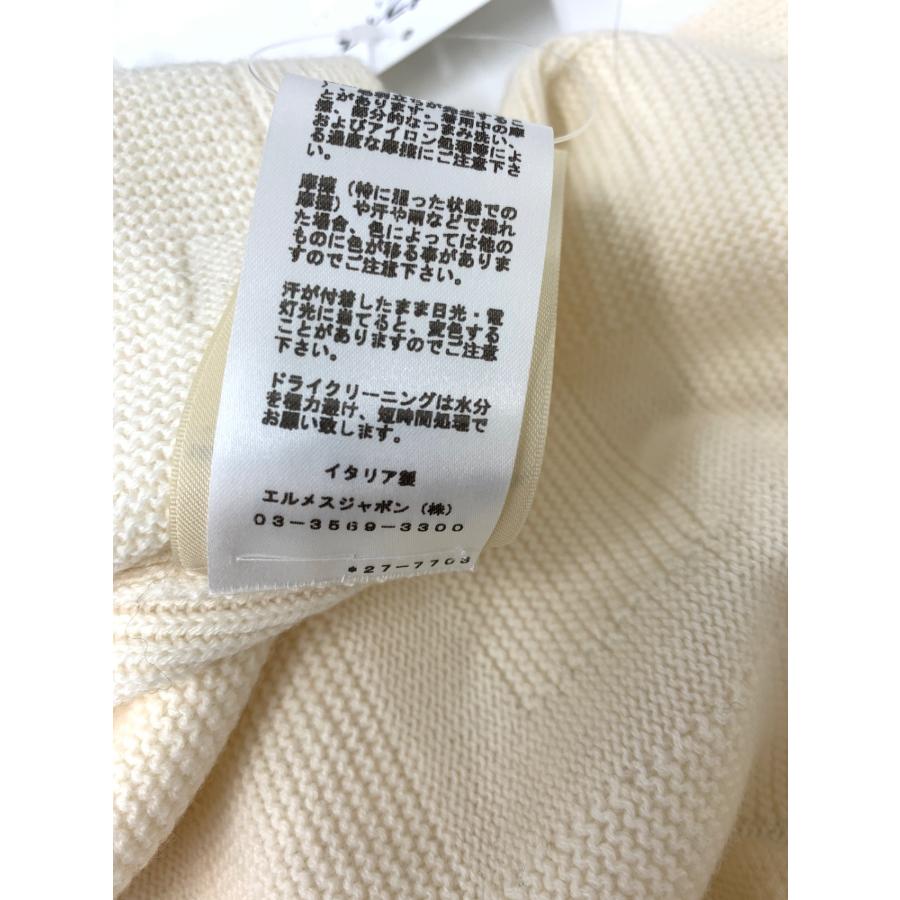 HERMES エルメス　スキッパーポロ　ボーダー　Vネック　イタリア製 エルメス 2H2623DA ニット 38 アイボリー Hジャガード スキッパー