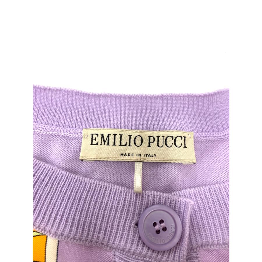 エミリオプッチ 2EKQ03 カーディガン S パープル シルクプリント