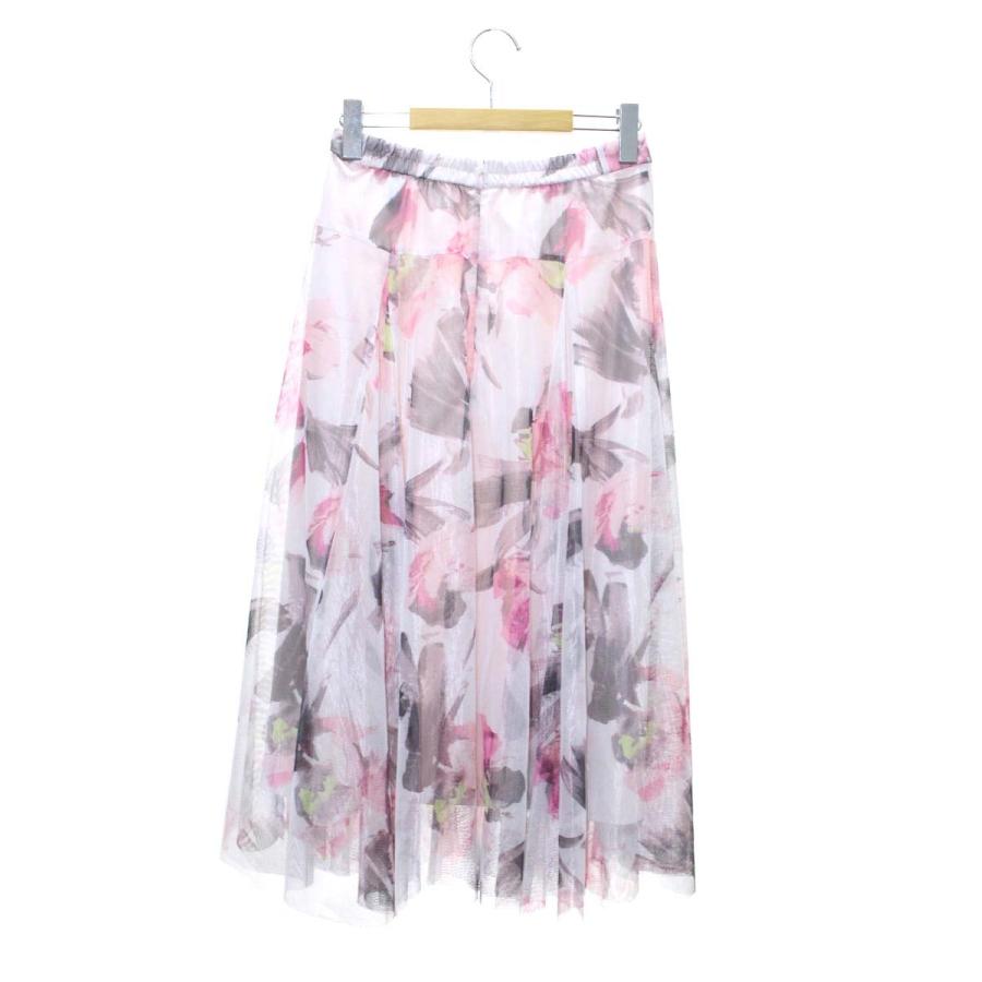 エムズグレイシー 417334 スカート 38 ピンク フラワー プリント