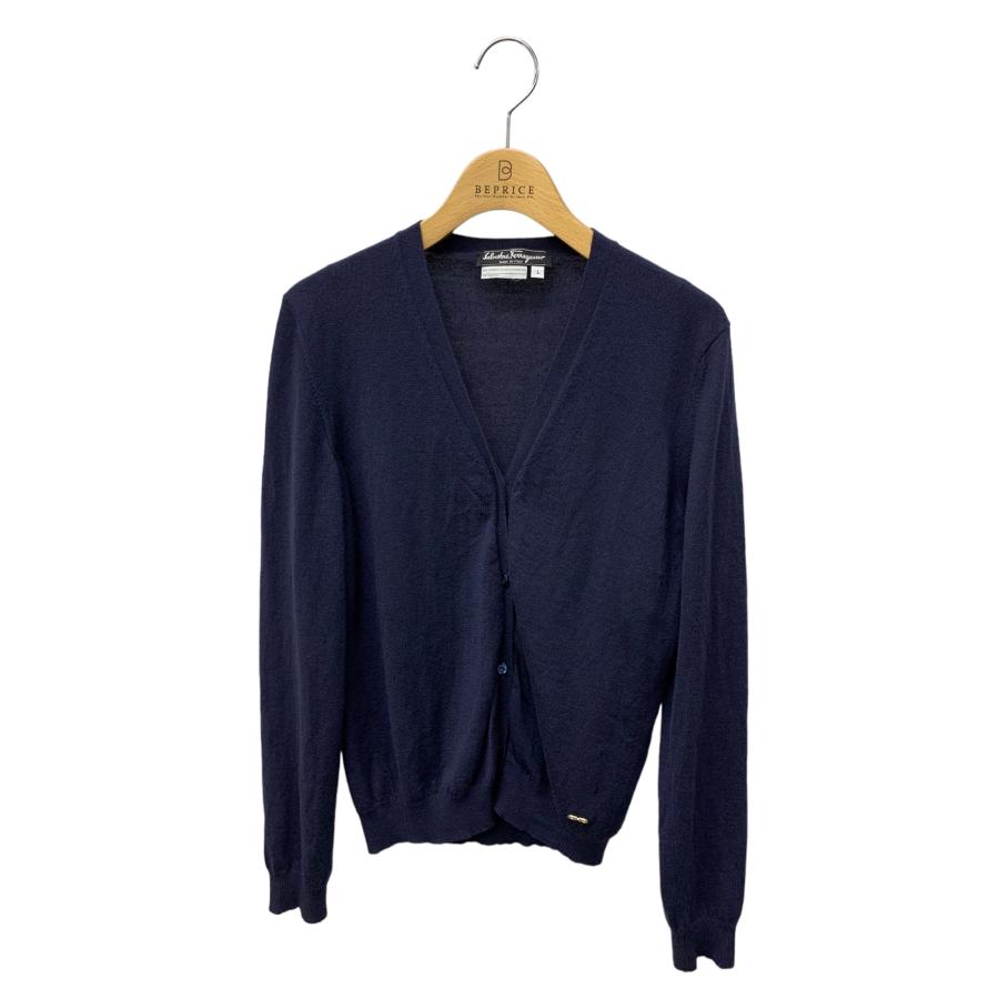 サルヴァトーレフェラガモ カーディガン L ネイビー カシミヤ ニット  
