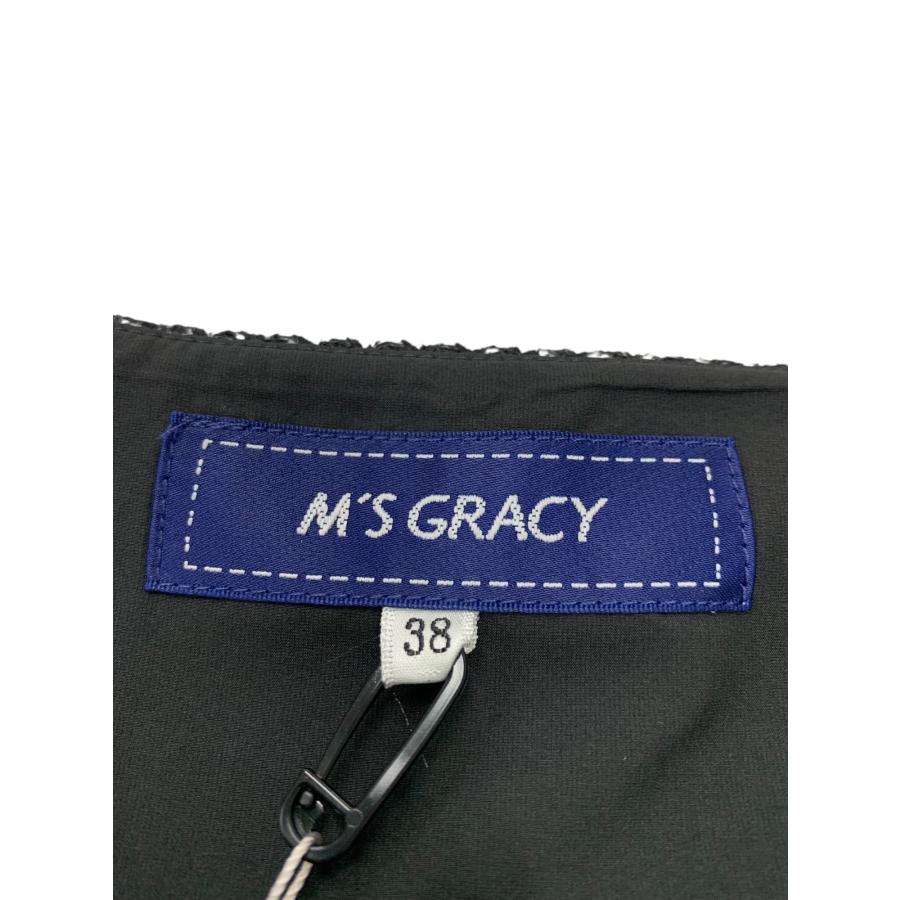 エムズグレイシー 414606 ワンピース 38 ブラック ジップアップ フレア