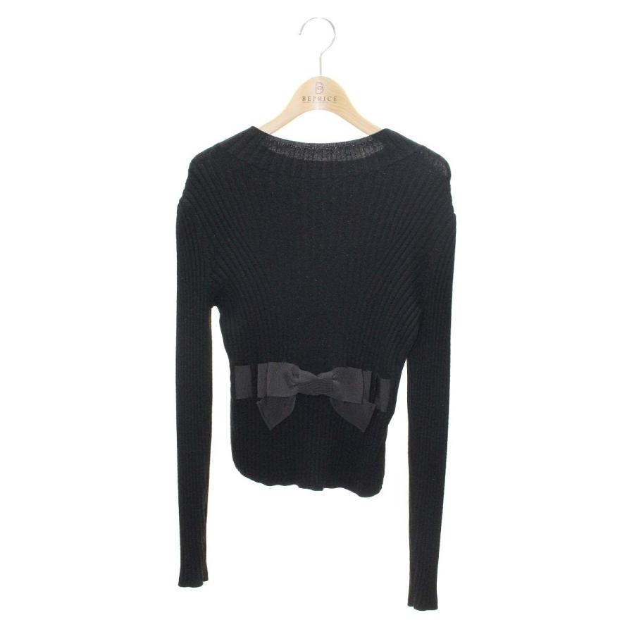 エムズグレイシー 118622 ニット 38 ブラック ウール リボン