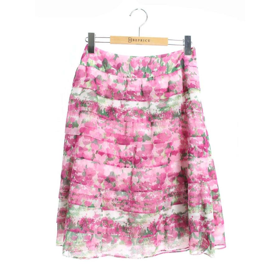 エムズグレイシー 127130 スカート 40 ピンク フラワーモチーフ  