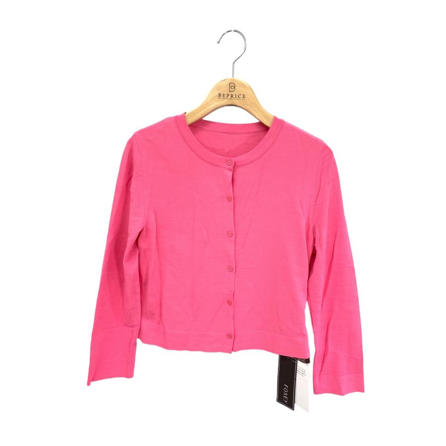 FOXEY フォクシーカシミヤ100% ニットカーディガン長袖ピンク38