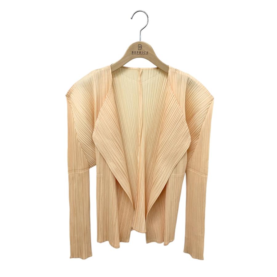 プリーツプリーズイッセイミヤケカーディガンベージュ - 長袖 