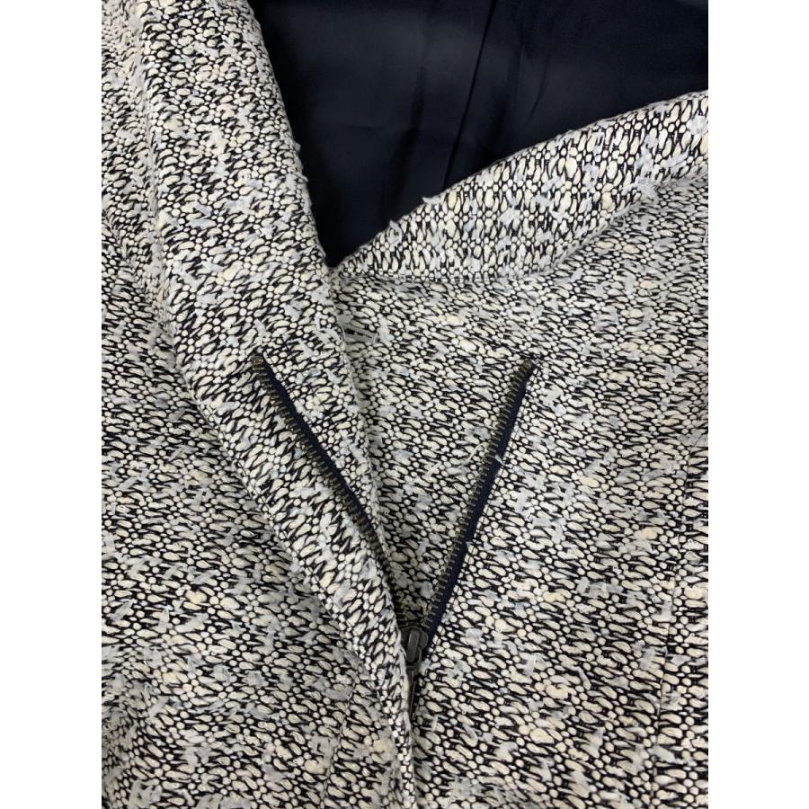 【FOXEY】ロングコート 　ツイード　ミスエディンバラ　白×黒　40 FOXEY】ロングコート ツイードミスエディンバラ白×黒40