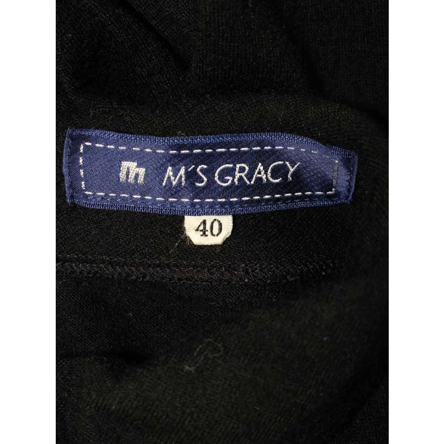 エムズグレイシー 525707 トップス 40 ブラック リボン ITO3GFU2LT98