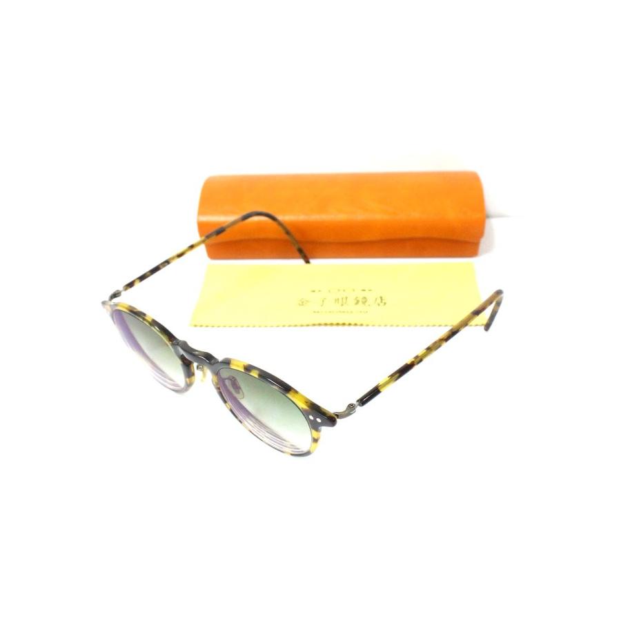 金子眼鏡 メガネ イエロー べっ甲柄 セルフレーム ラウンド