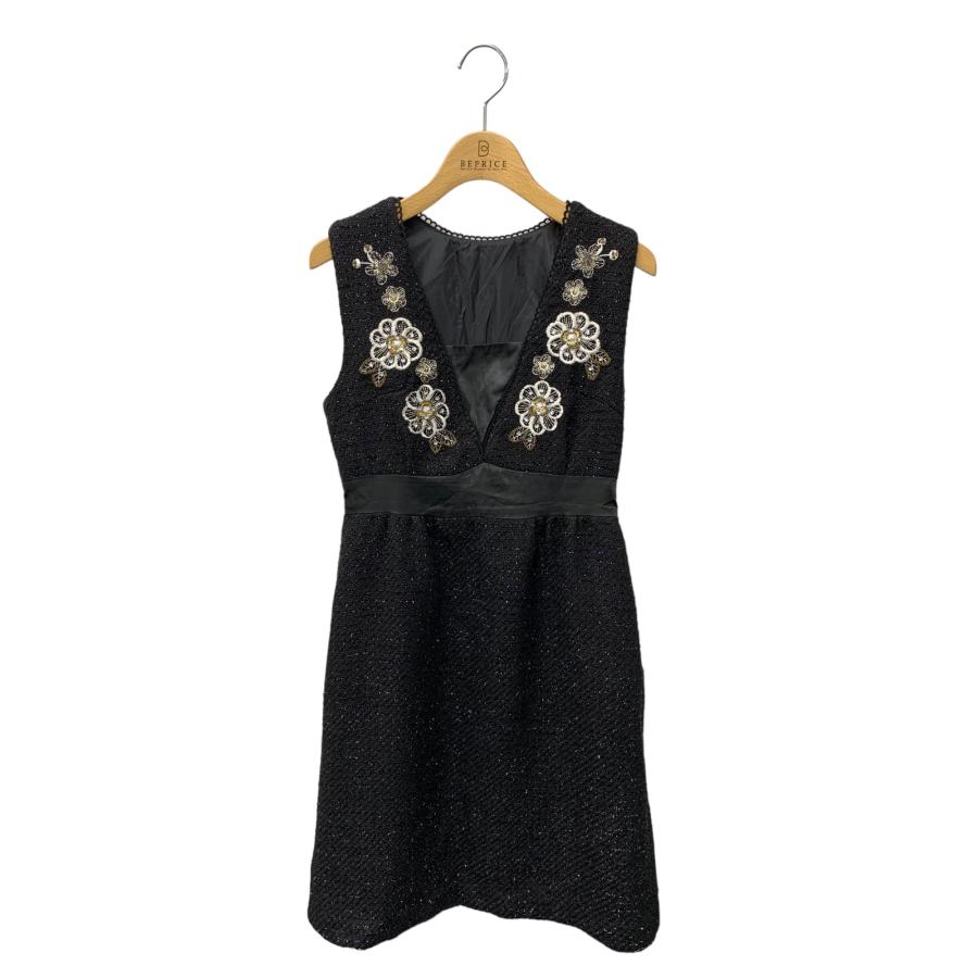 sei 　オーダー品 チェスティ 4A522 ワンピース 1 ブラック フラワー ビーズ