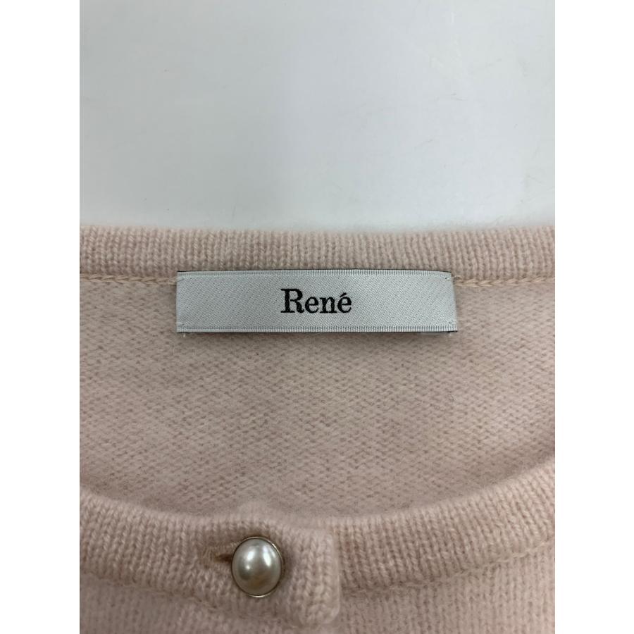 ルネ 6142090 カーディガン 36 ピンク カシミヤ パールボタン