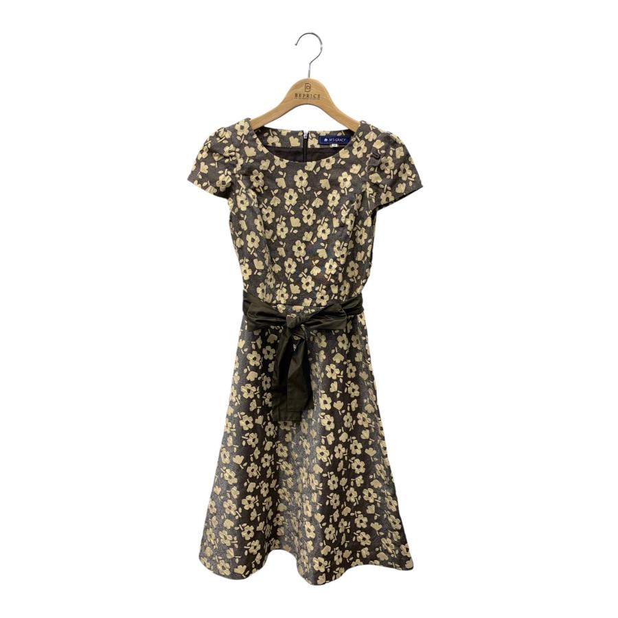 美品！M'S GRACYカメリア 刺繍リボンワンピース36 お花ウール混