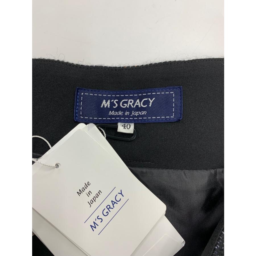 エムズグレイシー チェック柄 ラップ 417607 スカート 40 ブラック  