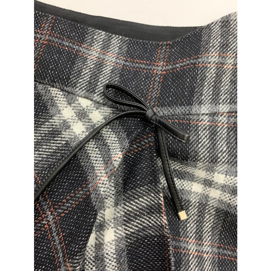 エムズグレイシー チェック柄 ラップ 417607 スカート 40 ブラック  