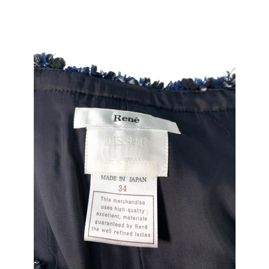 ルネ 6846510 ワンピース 34 ネイビー ツイード ITQ6LC9CROX0  