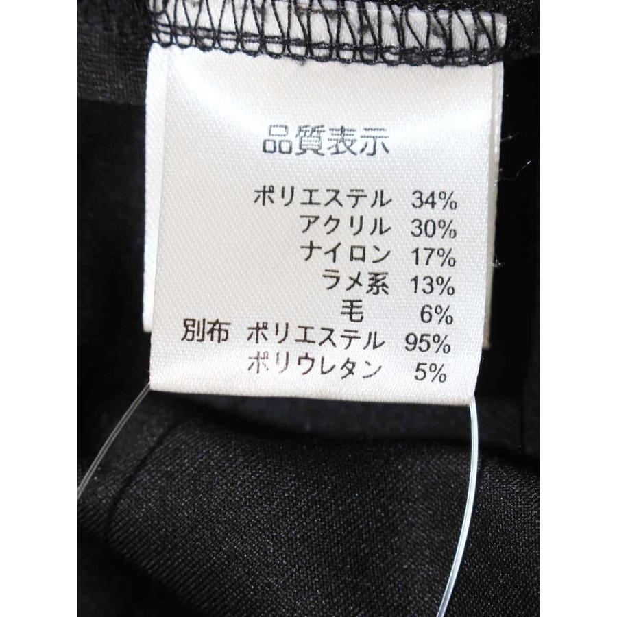 スーパービューティー チュニック 40 ブラック パフスリーブ フラワー 