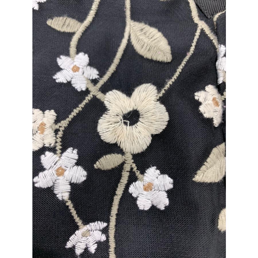 エムズグレイシー 411111 ワンピース 38 ブラック 刺繍 花柄 フラワー