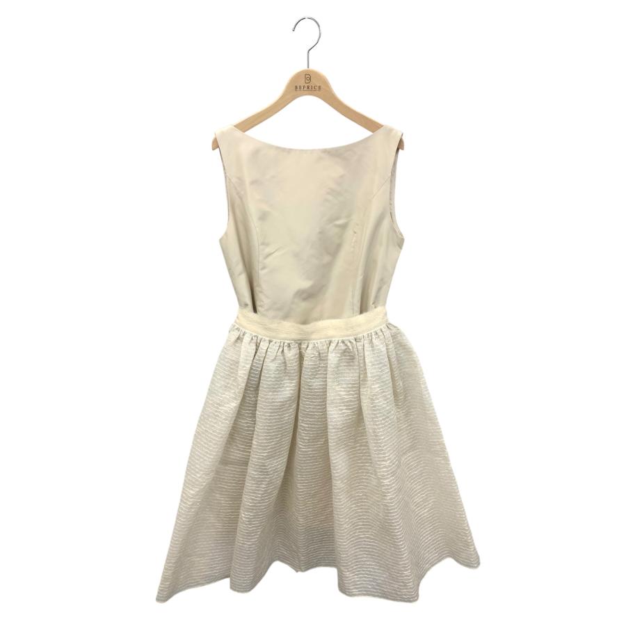 FOXEY ノースリーブ ワンピース 42 ベージュ 中古・古着通販】FOXEY (フォクシー) ワンピース ベージュ