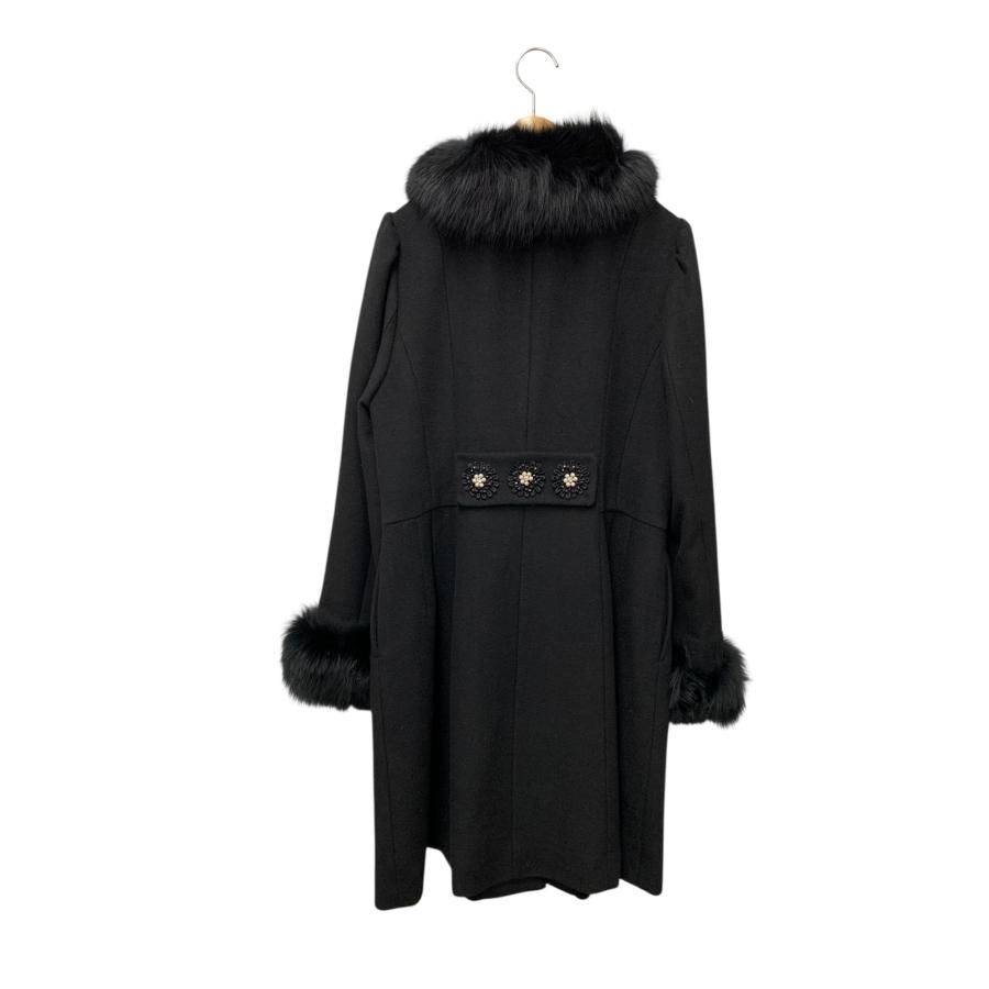 スーパービューティー ロングコート 44 ブラック フォックスファー