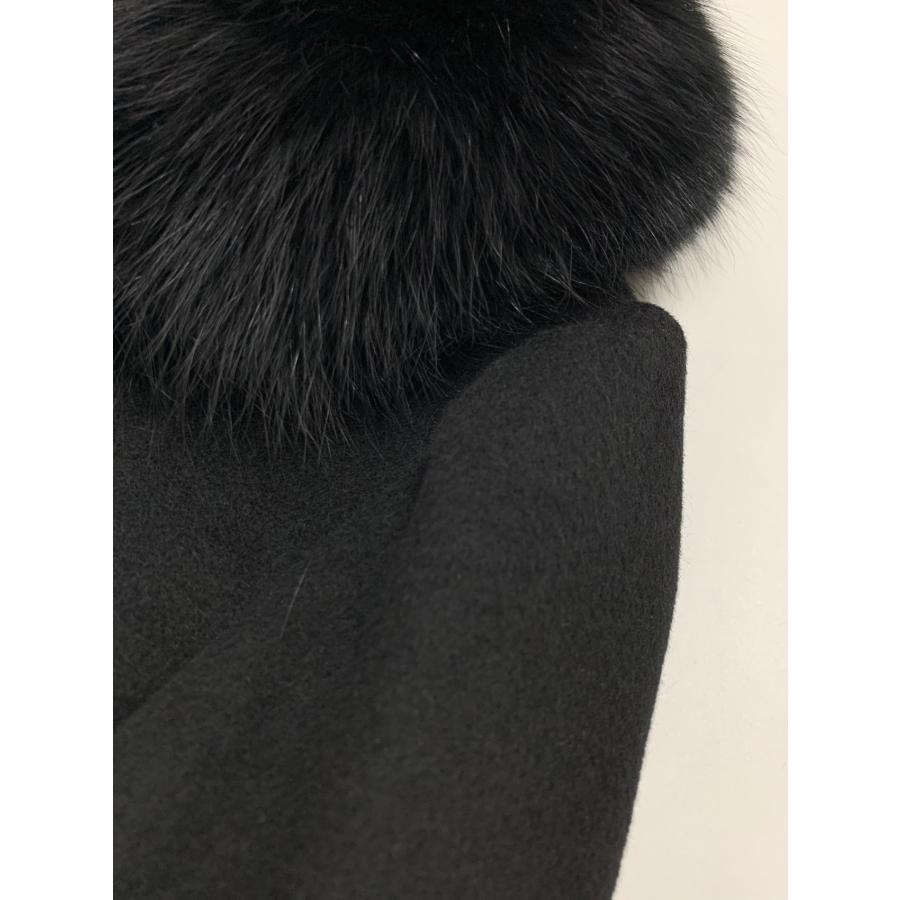 スーパービューティー ロングコート 44 ブラック フォックスファー