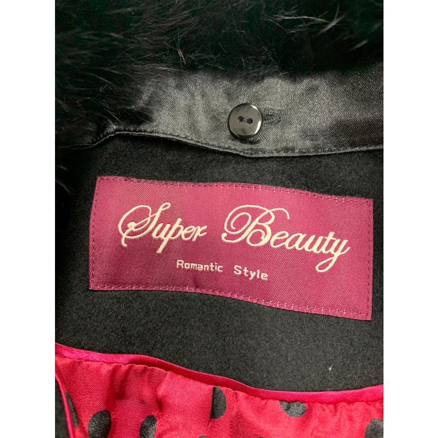 M*t様 新品スーパービューティー　エコファーマフラー付きコート黒44size M*t様 新品スーパービューティー エコファーマフラー付きコート黒