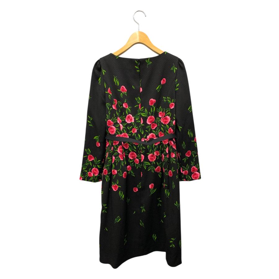 エムズグレイシー 621723 ワンピース 36 ブラック フラワーモチーフ