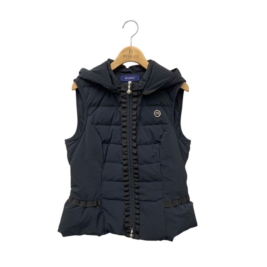 エムズグレイシー Down Short Vest 814504 ダウンベスト 40 ネイビー