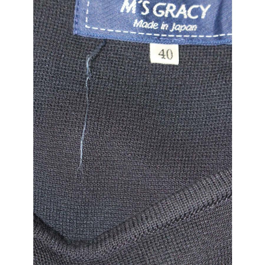 エムズグレイシー 818130 ワンピース 40 ネイビー ニット スパンコール
