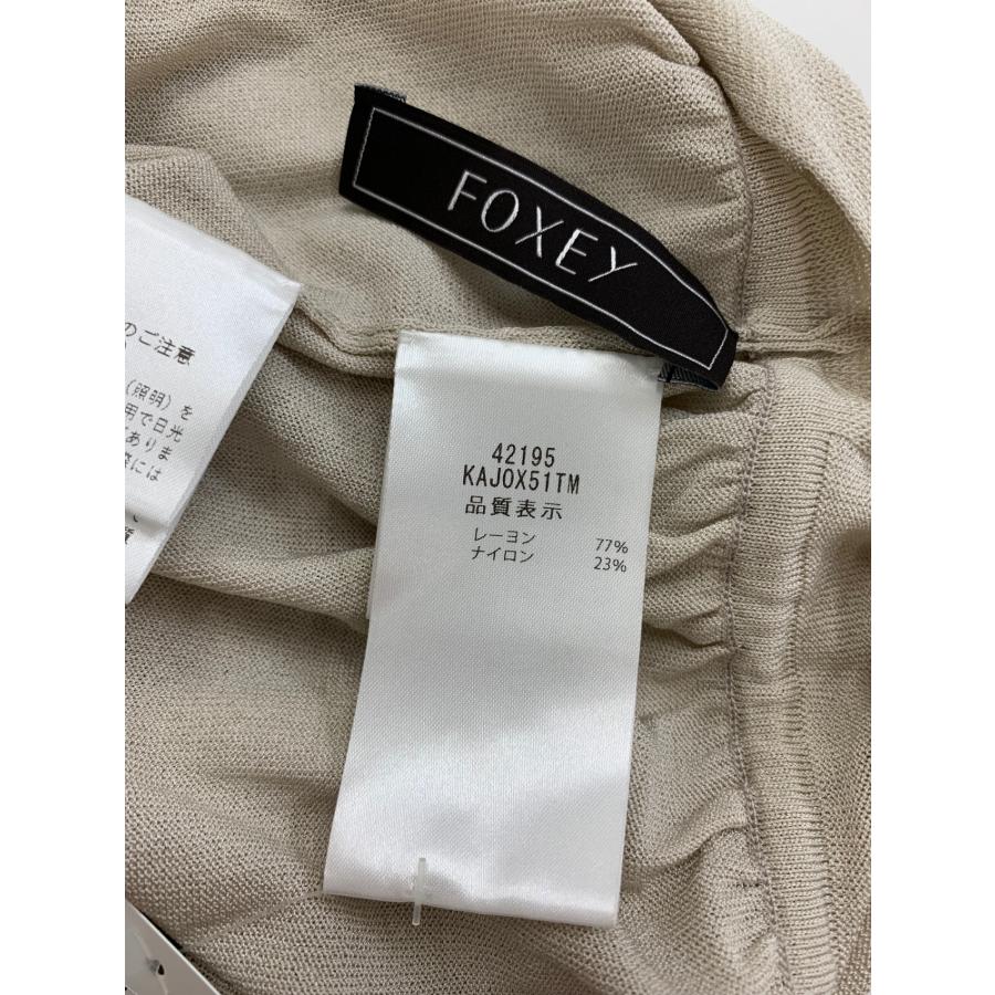 Q511 美品 M フォクシー パフスリーブ ストレッチ 春 ボレロ レディース フォクシーブティック Bon 42195 ボレロ F ベージュ パフスリーブ 2023