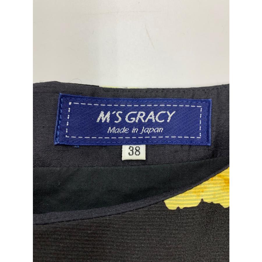 エムズグレイシー 811310 ワンピース 38 ブラック 花柄 プリント