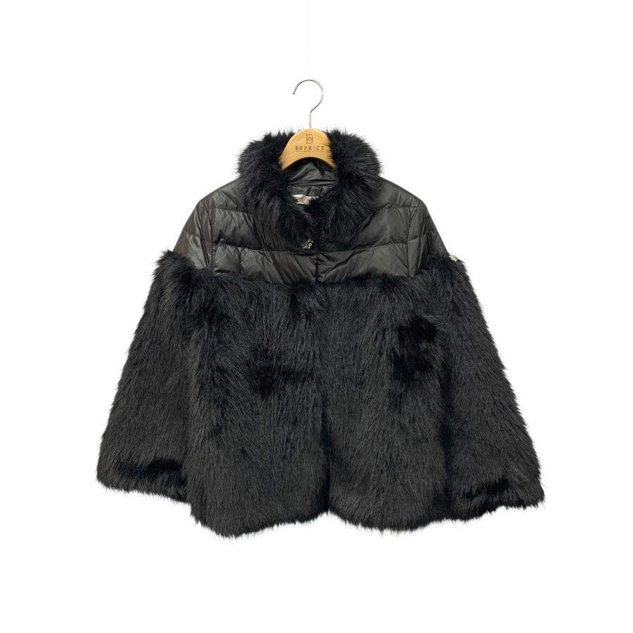 スーパービューティー ダウンジャケット 40 ブラック フェイクファー