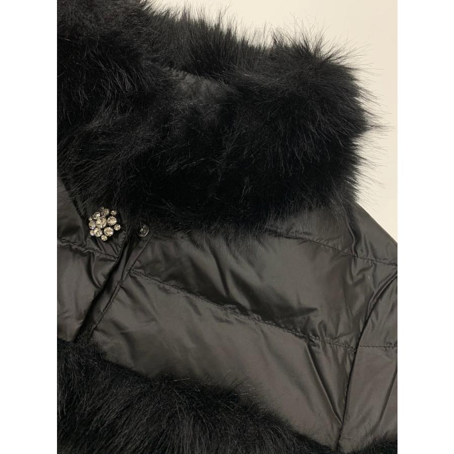 スーパービューティー ダウンジャケット 40 ブラック フェイクファー