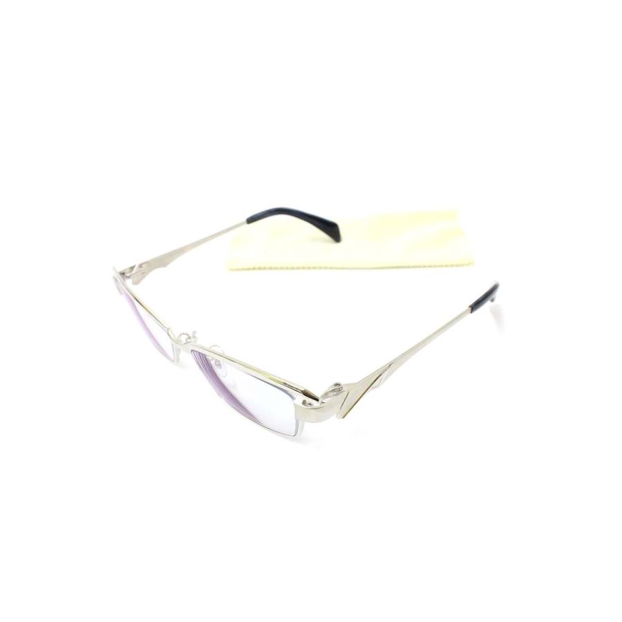 サムライ翔 SS-T30 メガネ シルバー/ネイビー メタルフレーム スクエア