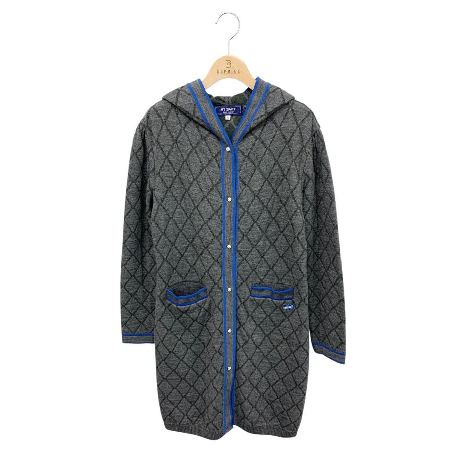 M'S GRACY - エムズグレイシー 218622 カーディガン 38 グレー ロング フラワー刺繡 フード ITT15JRHL9TS エムズグレイシー 218622 カーディガン 38 グレー ロング フラワー刺