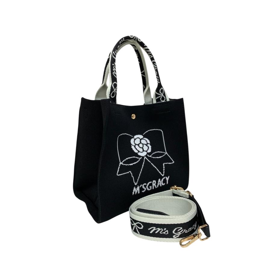 エムズグレイシー リボンコサージュ柄ニット 494523 トートバッグ