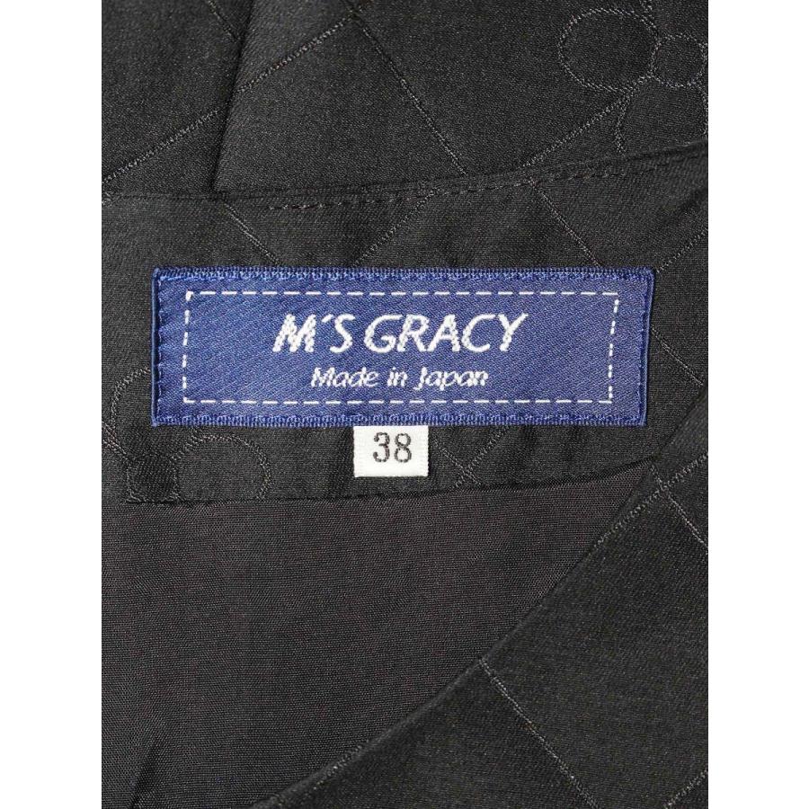 エムズグレイシー 011505 ワンピース 38 ブラック フラワーモチーフ