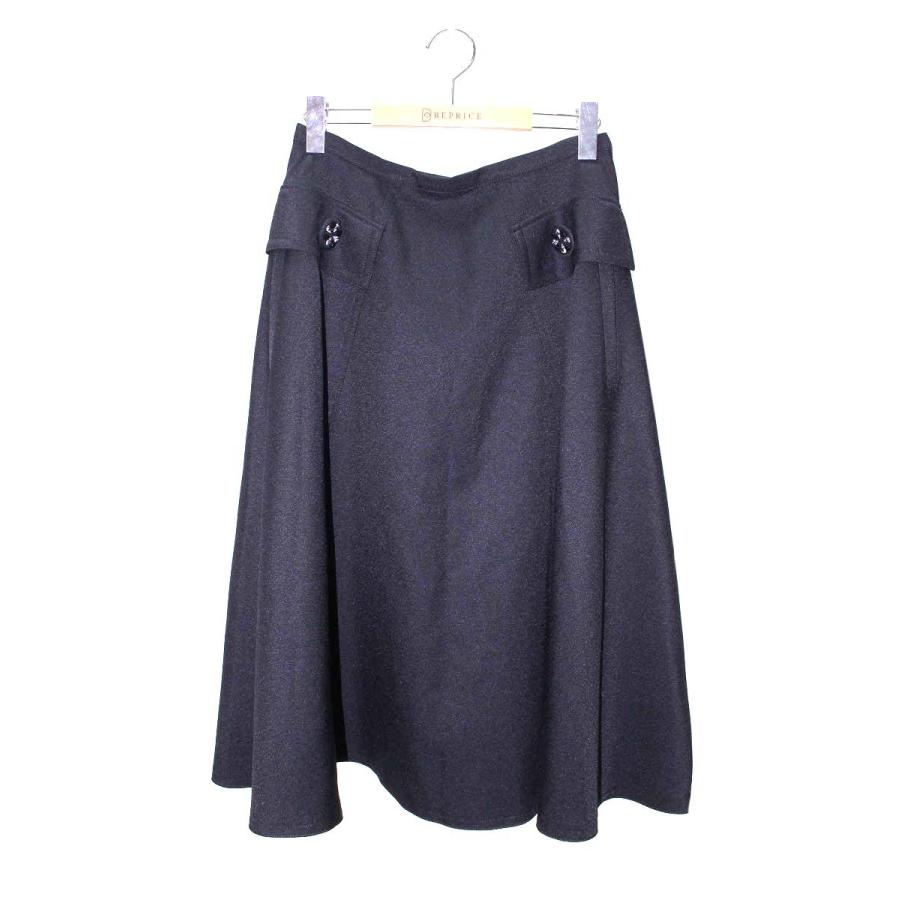 エムズグレイシー Purple Skirt 817514 スカート 40 ブラック フレア