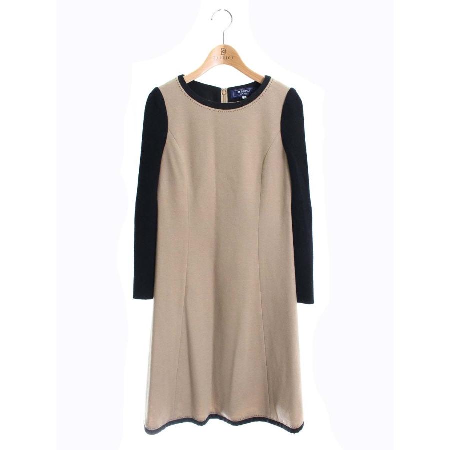 エムズグレイシー ステッチ入りバイカラーワンピース 011547 36  