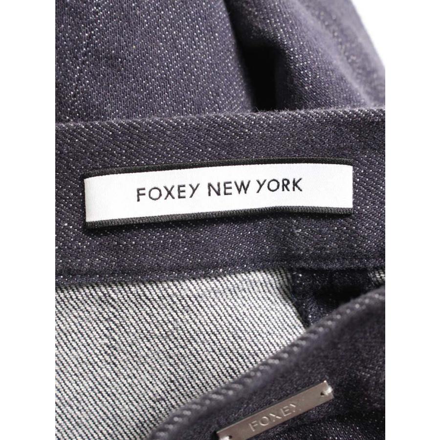 フォクシーニューヨーク タキシードスカート フレア Aライン ロング 紺 38 FOXEY NEWYORK(フォクシー) モダンフレアスカート 44964