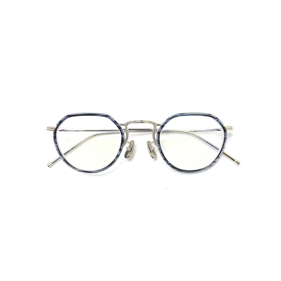 ミスタージェントルマン EDWARD COL.P メガネ シルバー/ブルー メタル