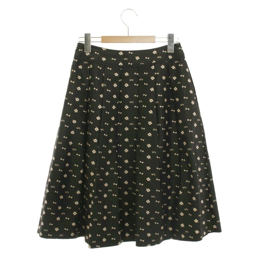 エムズグレイシー 417101 スカート 38 ブラック フララー リボン