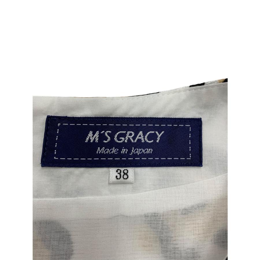 エムズグレイシー 211305 ワンピース 38 ホワイト フラワーモチーフ