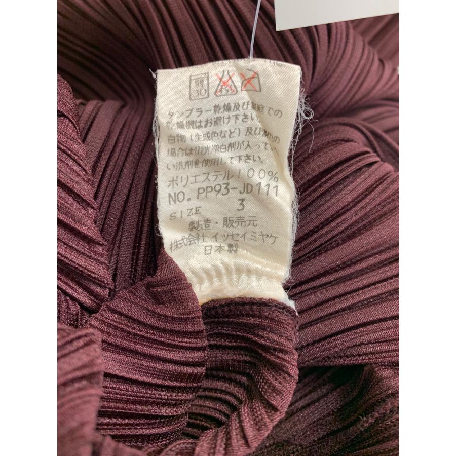 プリーツプリーズイッセイミヤケ PP93J-D111 カーディガン 3 ボルドー  