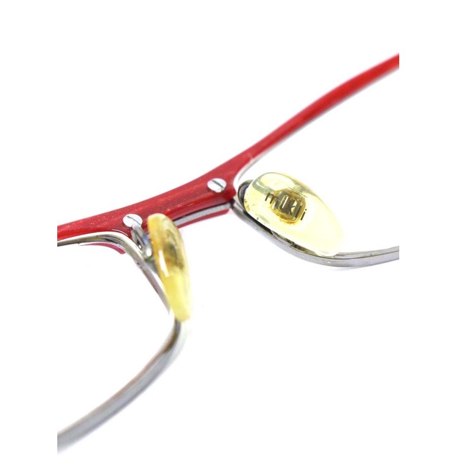 アランミクリ a0490-15 メガネ レッド セルフレーム ハーフリム