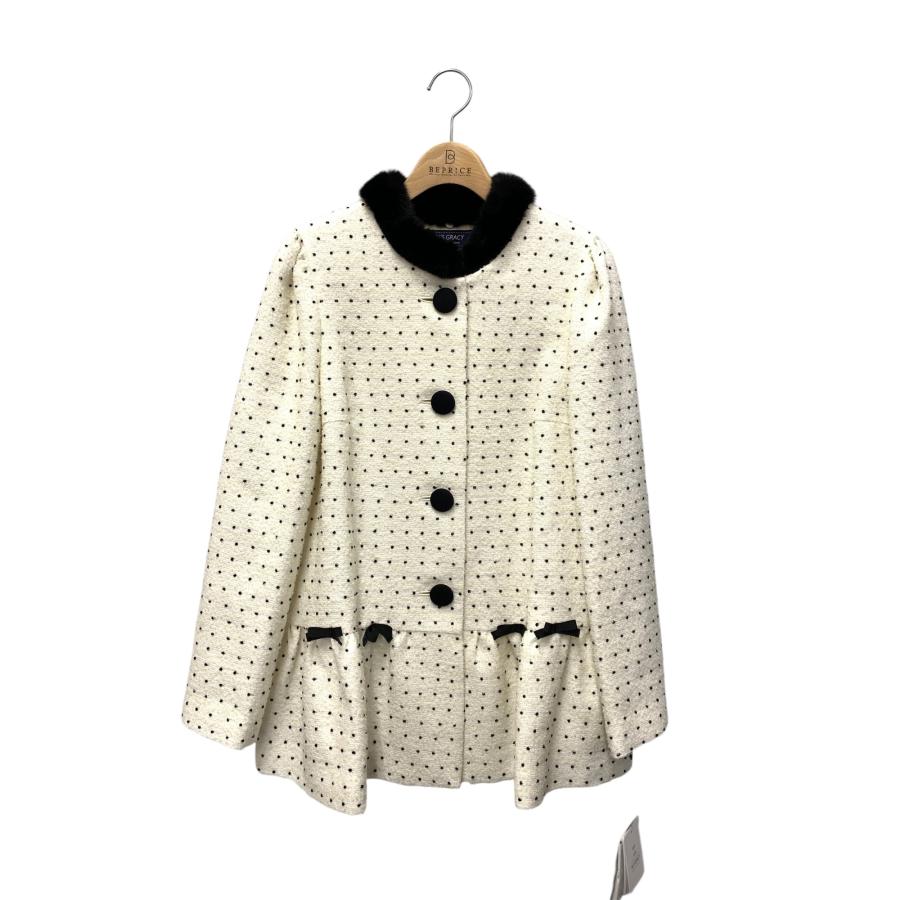 エムズグレイシー ドット風ペプラム 419610 ショートコート 42