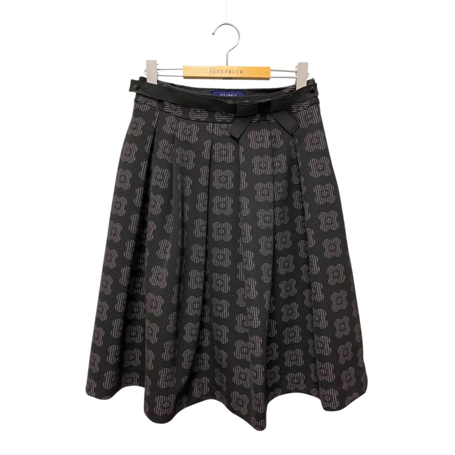 エムズグレイシー お花モチーフタックスカート 217608 38 ブラック