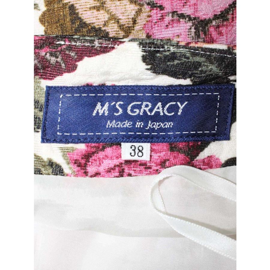 エムズグレイシー ゴブラン調プリントタックスカート 017526 38