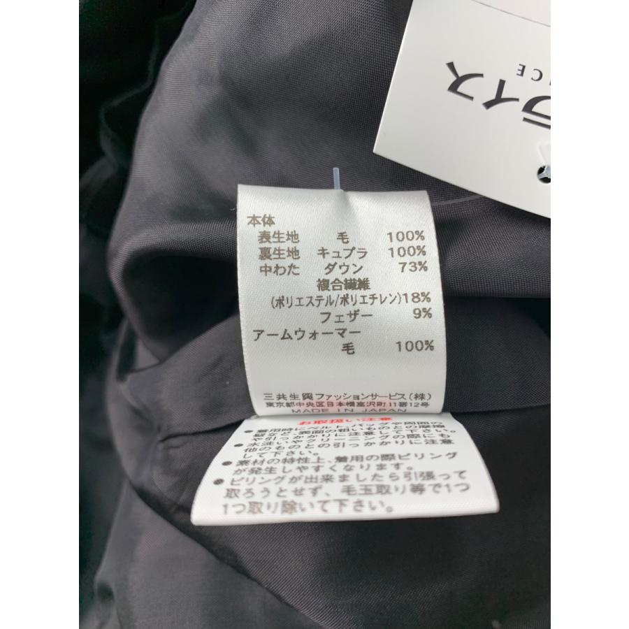 レオナール 0327745 ショートコート 36 ブラック ダウン入り ツイード 