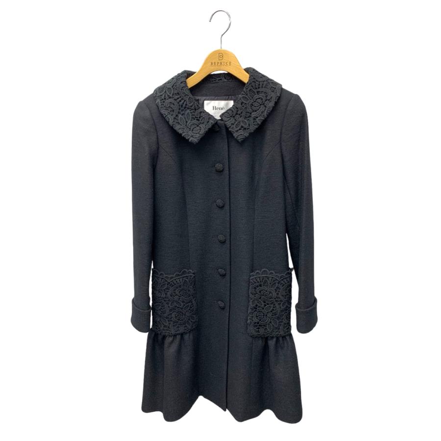 ルネ TISSUE Fancy Tweed Coat 6248100 36 ブラック マリアケント  