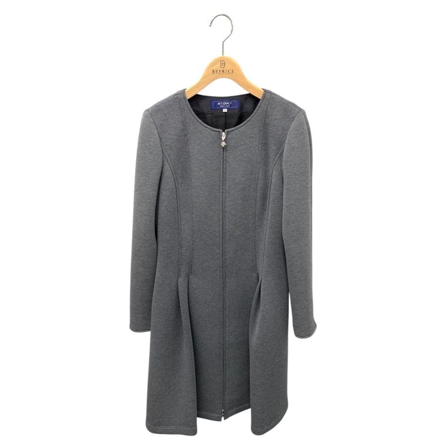 エムズグレイシー ノーカラーコート 新品エムズグレイシーノーカラージップコート